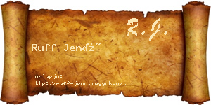 Ruff Jenő névjegykártya